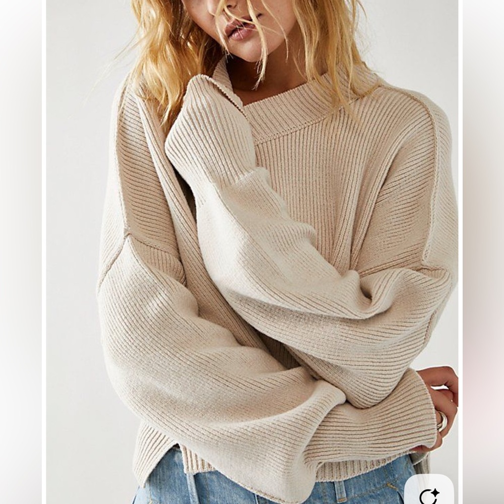 Free People Cream easy street Sweater